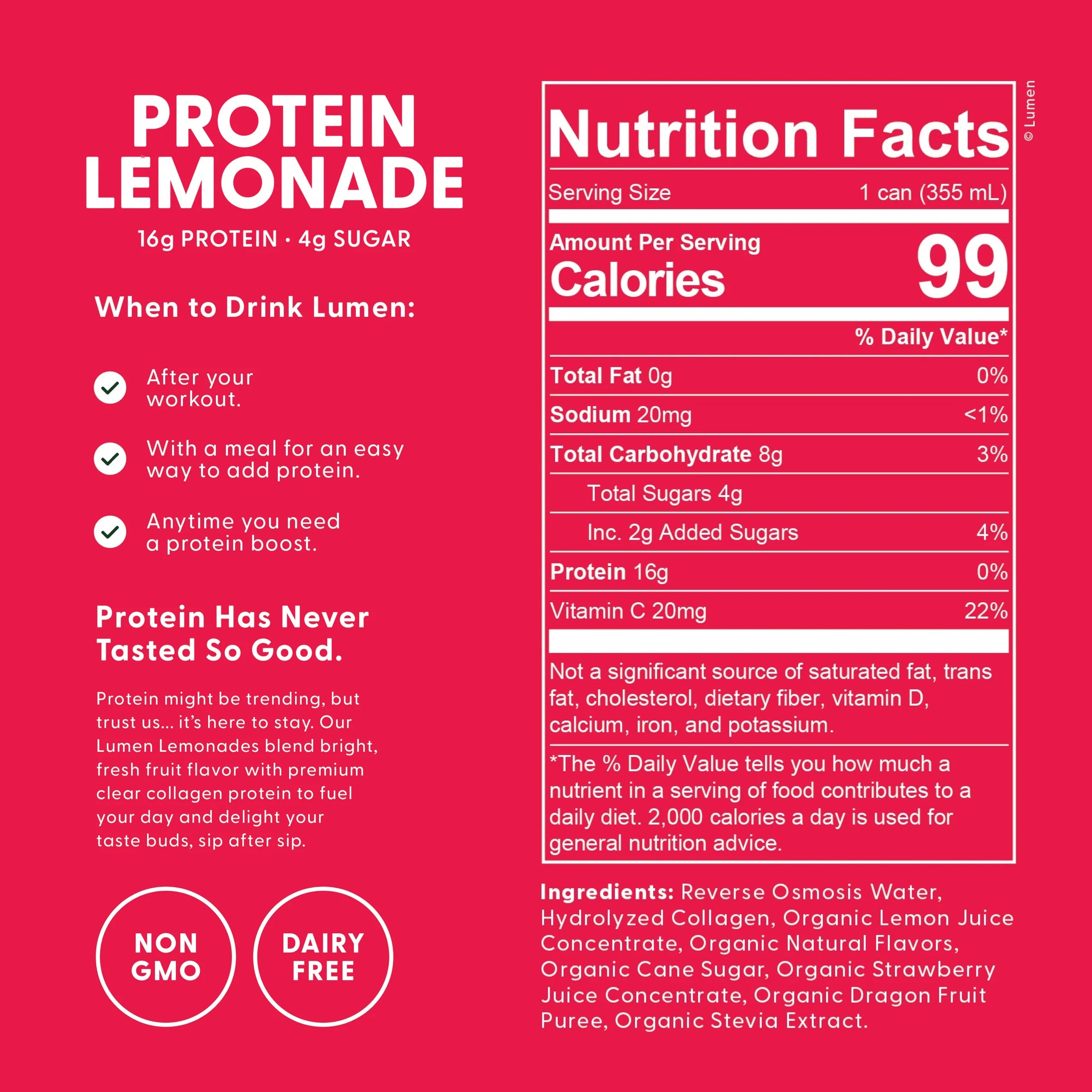 Strawberry Dragon Fruit Protein Lemonade – Lumen